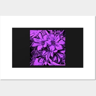 Purple Cyber Daylilies Posters and Art